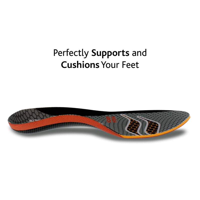 Sof Sole Women's High Arch Unisex FIT Support Insoles, Grey, Women's 9-10/Men's 7-8 - Image 3